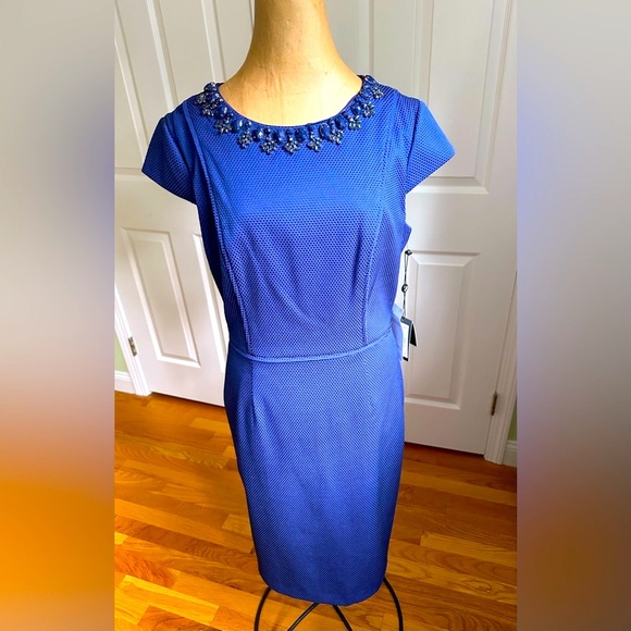 Adrianna Papell Blue Dress NWT Cocktail S12 New w Tags attached - Picture 1 of 16